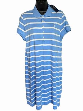 Polo Ralph Lauren Women’s Classic Striped Shirt Dress Sz XL Blue White Mini NWT